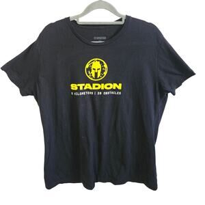 Stadion Spartan Race Finisher Graphic Tee Shirt Black Yellow Event Merch Size 2X